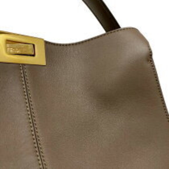 Fendi Peekaboo Lite Brown Calfskin Shoulder Bag - Picture 7 of 11